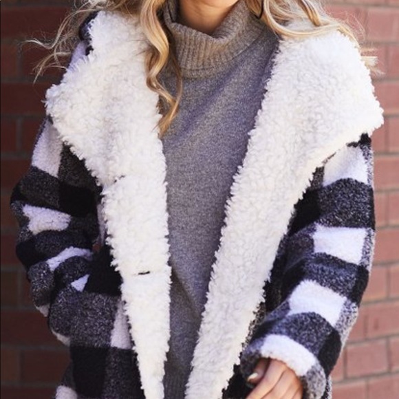 Steve Madden Jackets & Blazers - 💔50% Off💔 Steve Madden Plaid jacket Sherpa NWT